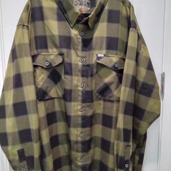 Dixxon Flannel & Black Rifle Coffee Company's Green and Black Plaid 5XL Shirt